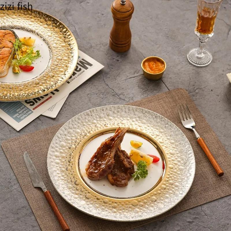 Western Style Steak Plate Ceramics Dining Plates Dessert Plate Sushi Plates Sting Disc Dim Sum Dish Fruit Bowl Salad Bowl Tray