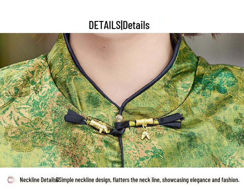 2026 Chinese Style Golden Velvet Spring Suit for Middle-Aged Women: Three-Piece Vest Set