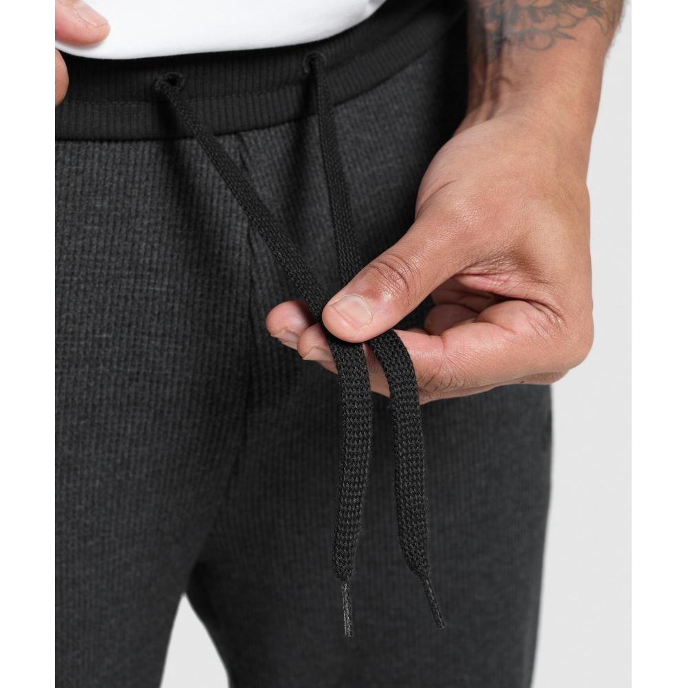 Gymshark Waffle Straight Leg Joggers Black A1b4q Bc8x