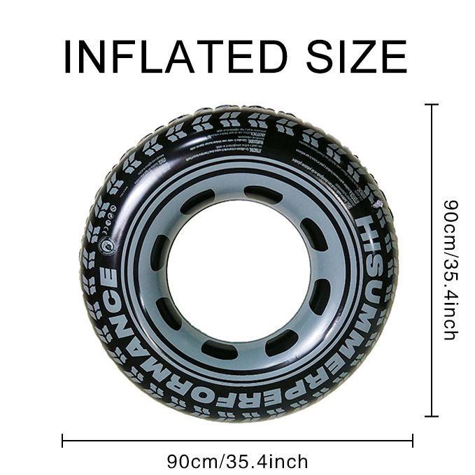 Aufblasbarer PVC-Reifenmuster-Schwimmring in neuartiger Form, individuell wählbarer Farbe, für Kinder, Frauen, Männer, Sommer, Schwimmbecken, schwimmend