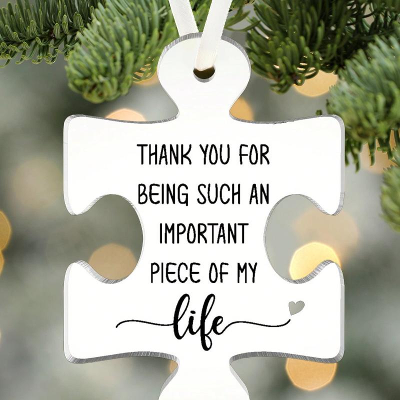 1pc, Puzzle Piece Ornament, Friendship Ornaments,Best Friends Ornaments, Thank You for Being Such An Important Piece of My Life, Tree Hanging Ornament
