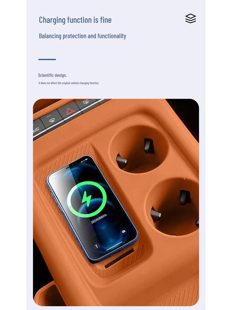 Haval H6L Gear Shift Wireless Charging Anti-slip Silicone Mat & Cup Holder Insert