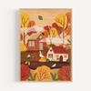 Modern Autumn Lovers Pumpkin Winter Forest Illustration Poster and Prints Canvas Printing Wall Art Picture for Living Room Decor