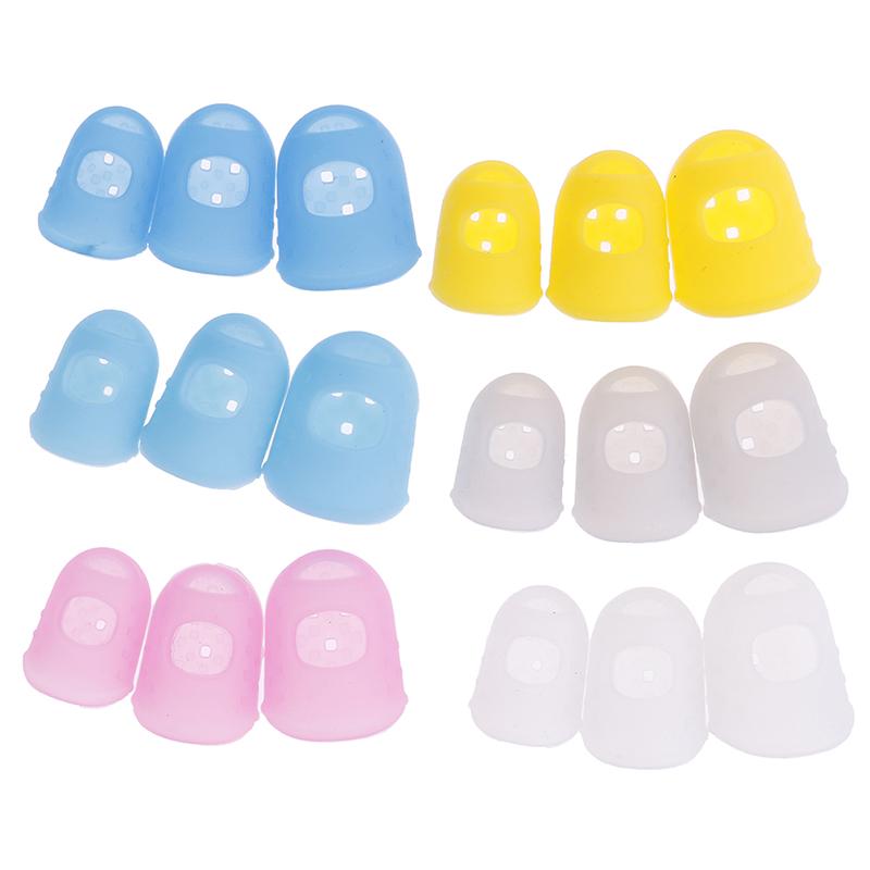 Mehrfarbiger Silikon-Fingerhut mit Spitze, ausgehöhlt, atmungsaktiv, Strickwerkzeug, DIY-Bastelarbeit