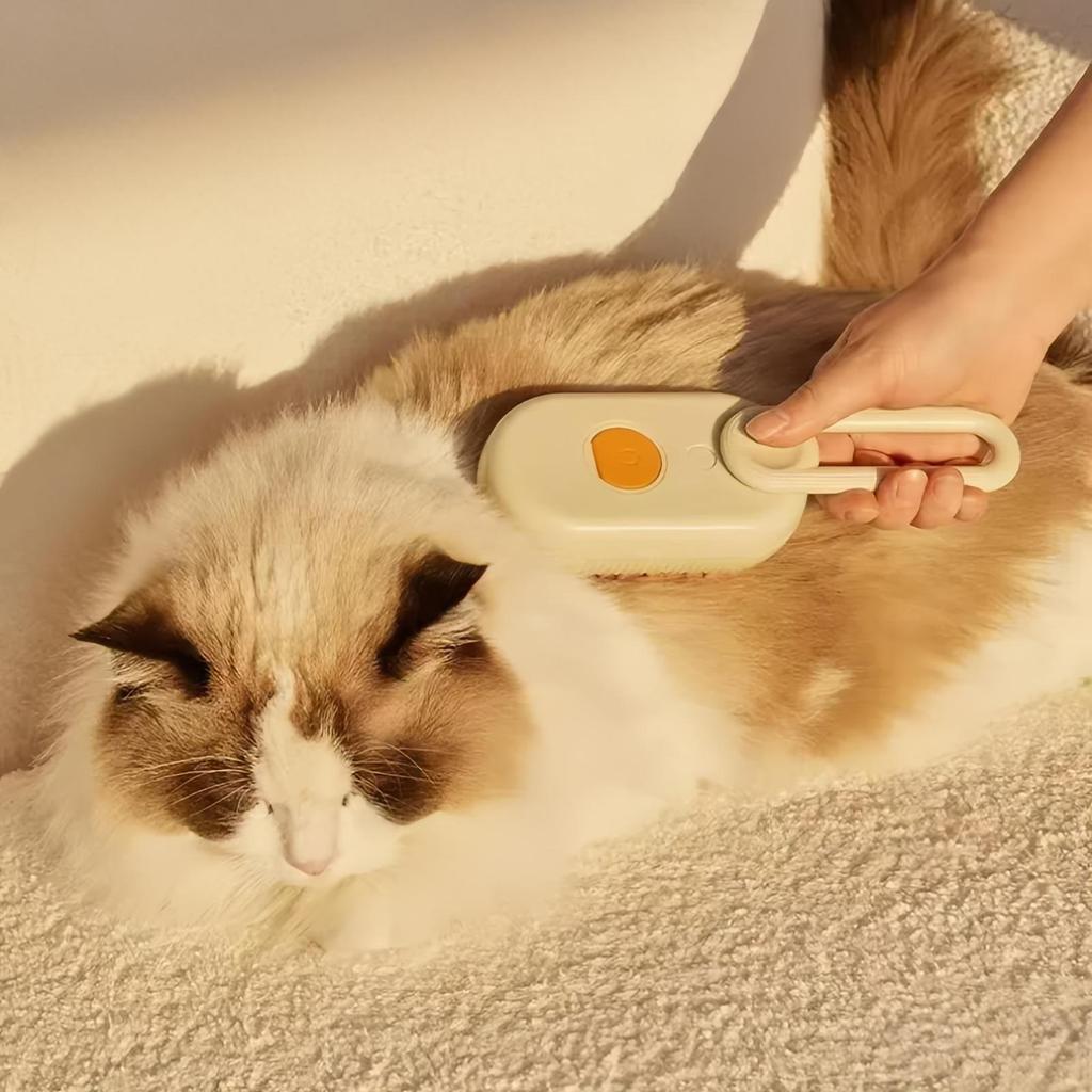 Perie de Masaj Curățare 3 în 1 pentru Animale de Companie, Reîncărcabilă USB, Spray cu Abur, Masajor Electric, Este Potrivită pentru Pisici și Câini pentru a Îndepărta Nodurile și Părul Mort, Toaletare Animale de Companie