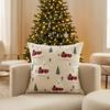 Holiday Gift for Home Decor Christmas Cottage Cushion Cover, Red Snowy House Pillowcase, Decorative Nordic Style Pattern Throw Pillow Case Sofa