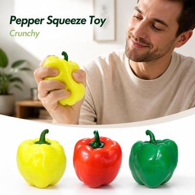 Moldable Pepper Squeeze Toy Sound Effects TPR Fidget Toy Office Desk Toy