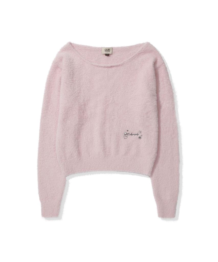 CGP (Women'S) Boat Neck Knit (Muffler Set)_Light Pink