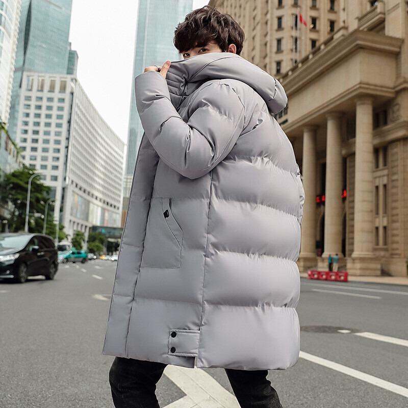 - Large Size Long Cotton-padded Clothes, Men's Winter Loose Hooded Cotton-padded Jacket, Warm Coat, Thickened Cotton-padded Coat.