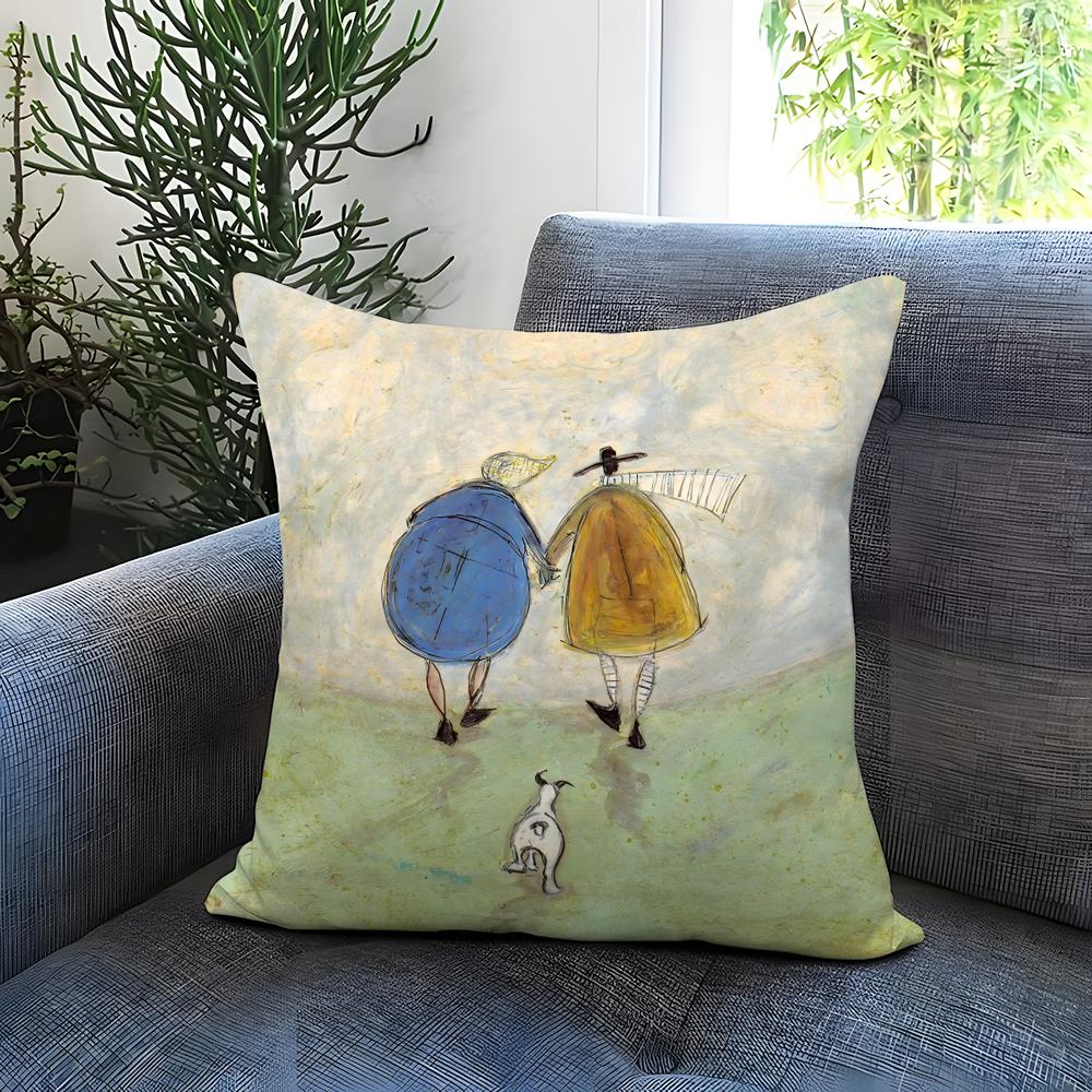 Painting S-Sam Toft Art Cushion Cover Comfortable Reversible Pillow Cover Ideal for Car Sofa Bedroom & Beyond