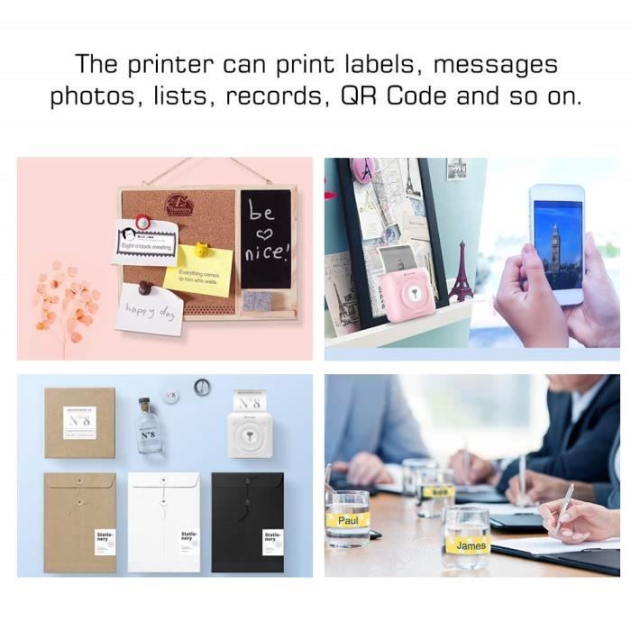 Imprimantes jet d’encre et laser JEPOD A6 PeriPage mini imprimante de poche Bluetooth sans-fil à impression thermique et 25562