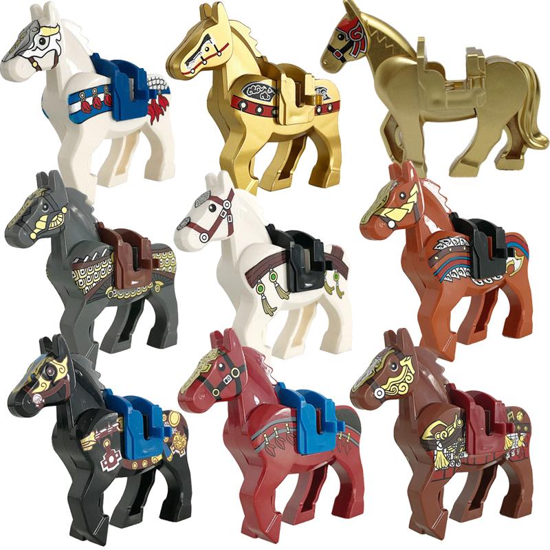 Medieval Castle Knight Building Block African Animal Elephant Tiger Camel Deer Bear Dragon Horse soldier Sheep Boar MOC Toy Gift