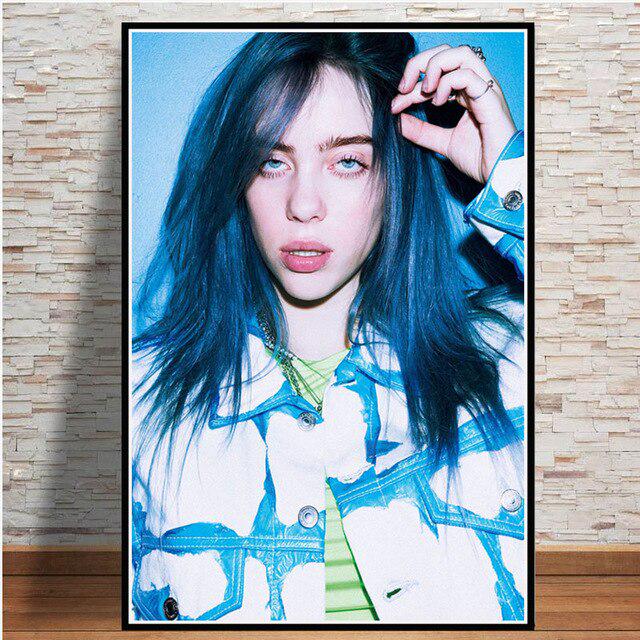 Billie Eilish poster, muziekzanger, canvaskunst poster en muurkunst fotoafdruk van 40 x 60 cm, niet ingelijst (B Billie Eilish poster, muziekzanger, canvaskunst poster en muurkunst fotoafdruk van 40 x 60 cm, niet ingelijst (B