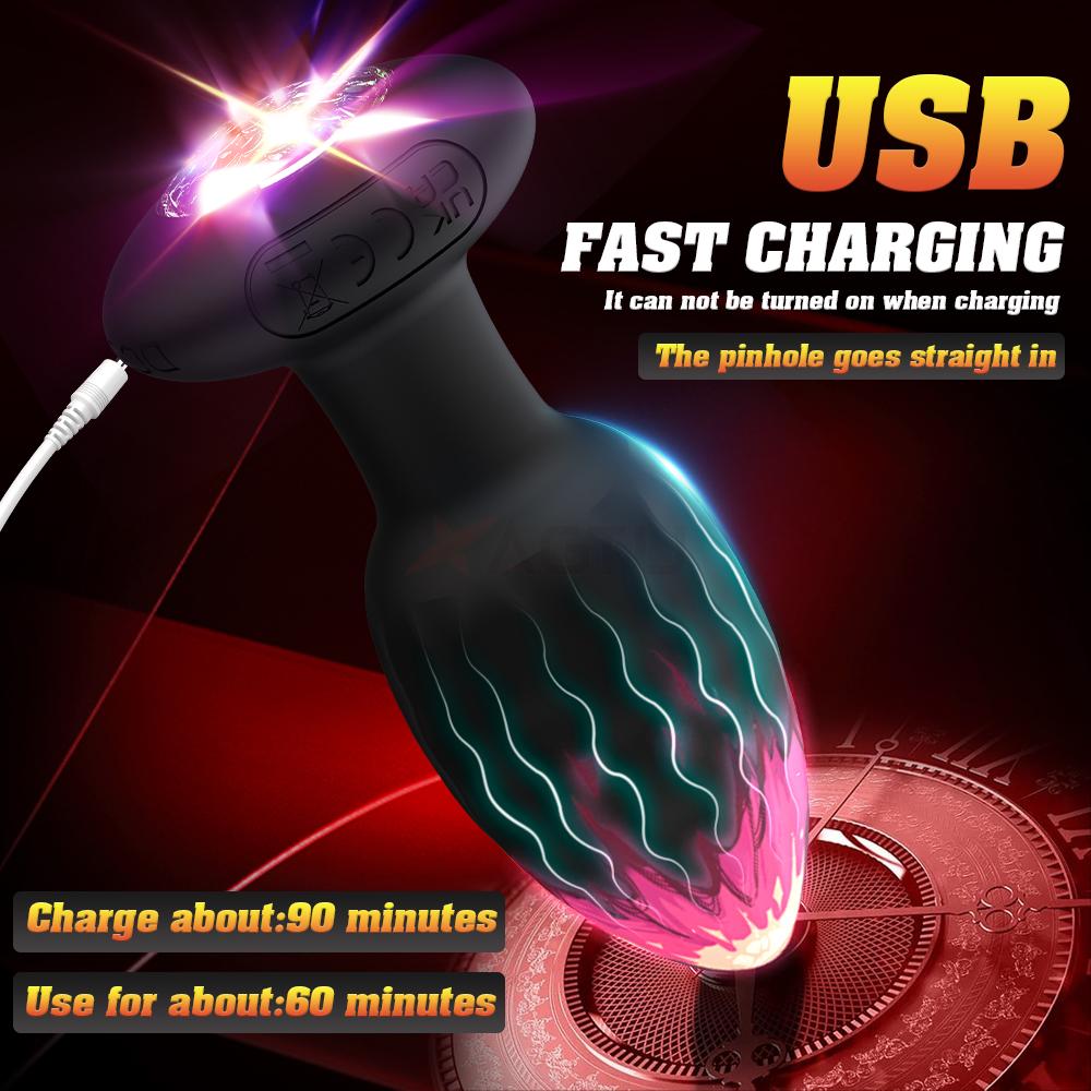 APP Controlled Anal Plug Vibrator, Anal Plug Vibrator with LED Light, Female G-spot Dildo Vibrator, Vaginal Masturbator, Anal Plug Adult Sex Toys