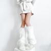 Y2k Imitation Fur Leg Warmers JK Winter Leg Covers Casual Long Stockings  Girls