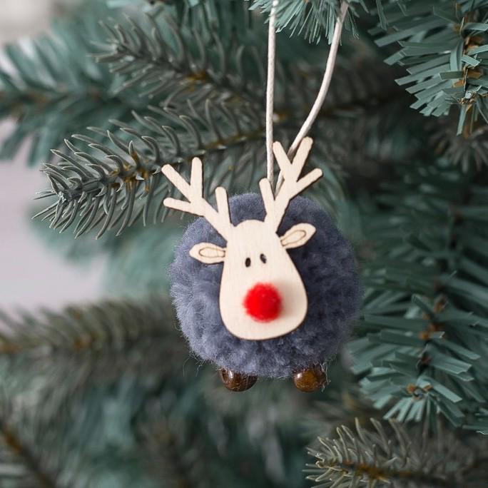 Christmas Reindeer and Elk Tree Ornaments - Small Hanging Decorations