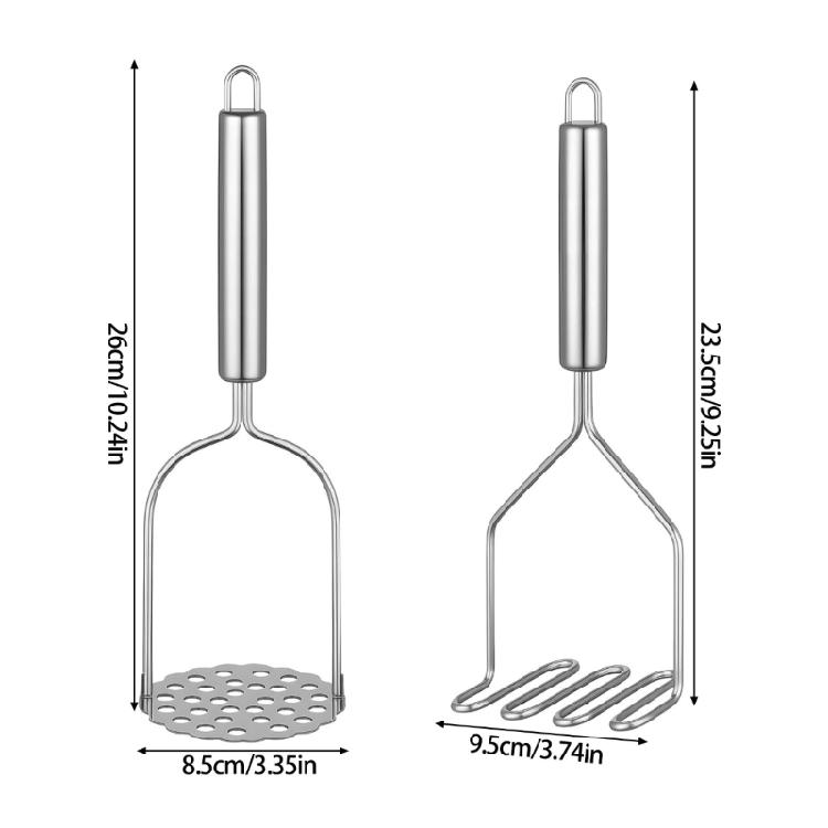 Ergonomic Handle Floral Waved Shape Potato Crusher Nonslip Grip Fruit and Vegetable Press Practical Mashing Tool