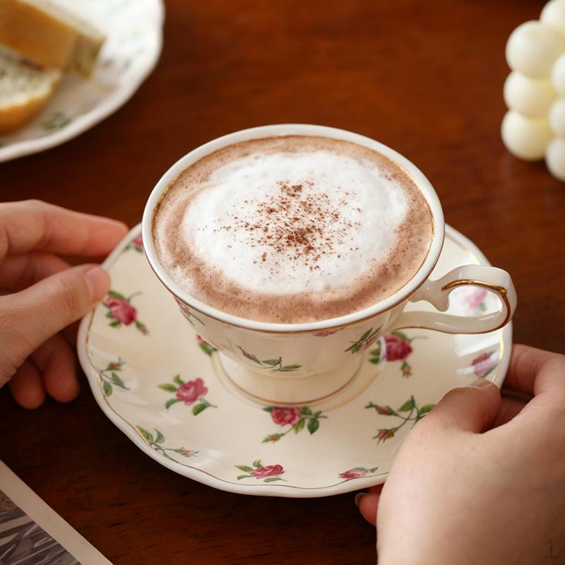 Ceramic Coffee Cup Latte Art Mug with Saucer Creative Ornament Tray Cups Tea for