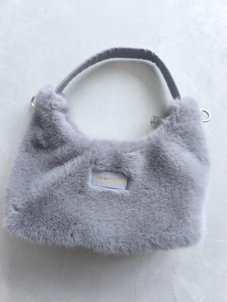 Korean Style Chic Faux Fur Plush Crossbody Handbag
