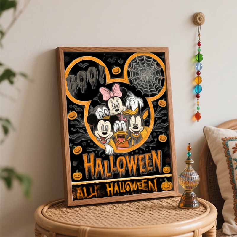 Disney Mickey Minnie Mouse Pumpkin Oil Paint by Numbers Painting Art Kit Handmade Painting Home Decor Gift