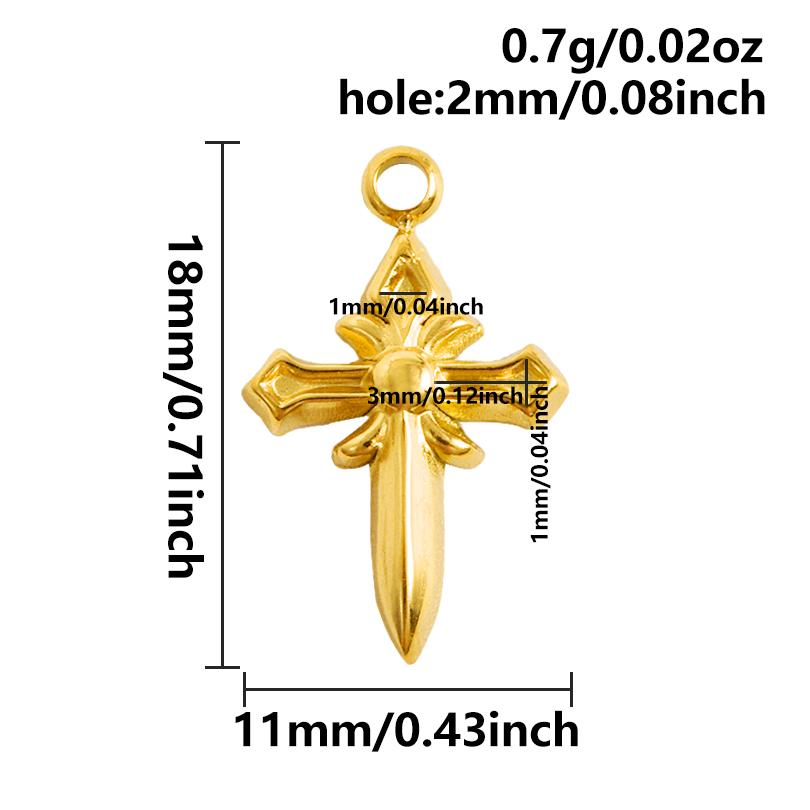 

5pcs Punk Black Oil Dripping Cross Charm Stainless Steel Pendant For Jewelry Making Necklace Earrings Keychain DIY Star Material