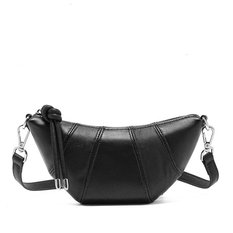 

Модная женская сумка, сумка через плечо, новая кожаная женская сумка, сумка-круассан, модная универсальная сумка-мессенджер с высоким чувством стиля для женщин чёрный