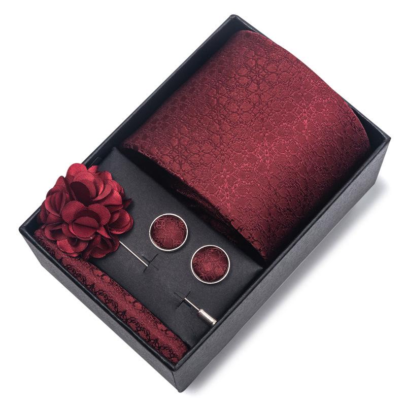 Herren Formale 8cm Krawatte Sechsteiliges Geschenkbox-Set für Bräutigam und Geschäftliche Anlässe
