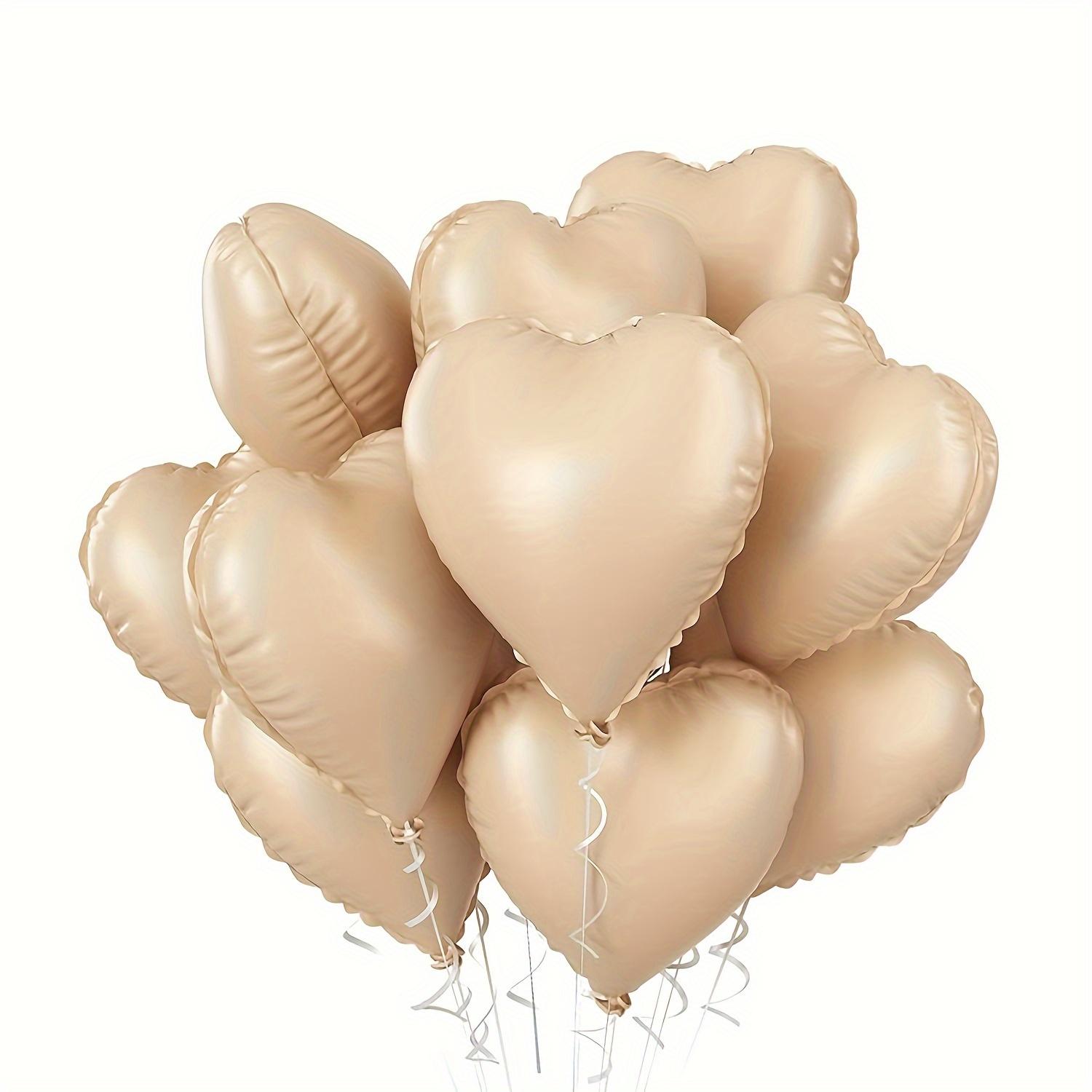 

10 різнокольорових 18-дюймових повітряних кульок з алюмінієвої фольги у формі серця - вінтажний класичний колір, підходить для весілля, дня святого Валентина, дня народження тощо