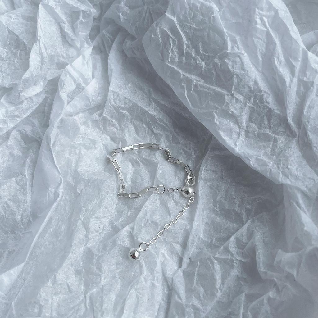 Korean Style Dongdaemun S925 Sterling Silver Adjustable Chain Ring for Women