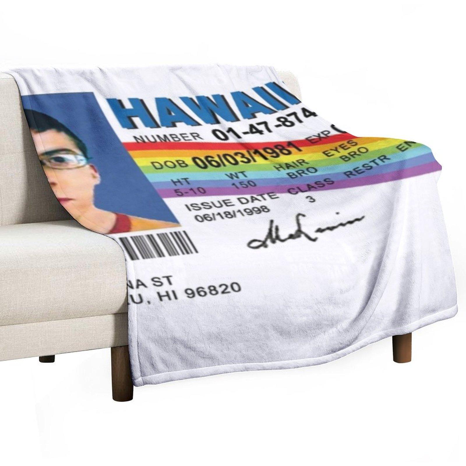 

McLovin Fake ID Design Throw Blanket Personalized Gift Plush for winter For Sofa Thin Blankets 30x40in