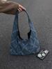 New Trendy Denim Canvas Women's Bag Personality Street Tassel Large Capacity Casual Tote Bag Shoulder Bag ARI