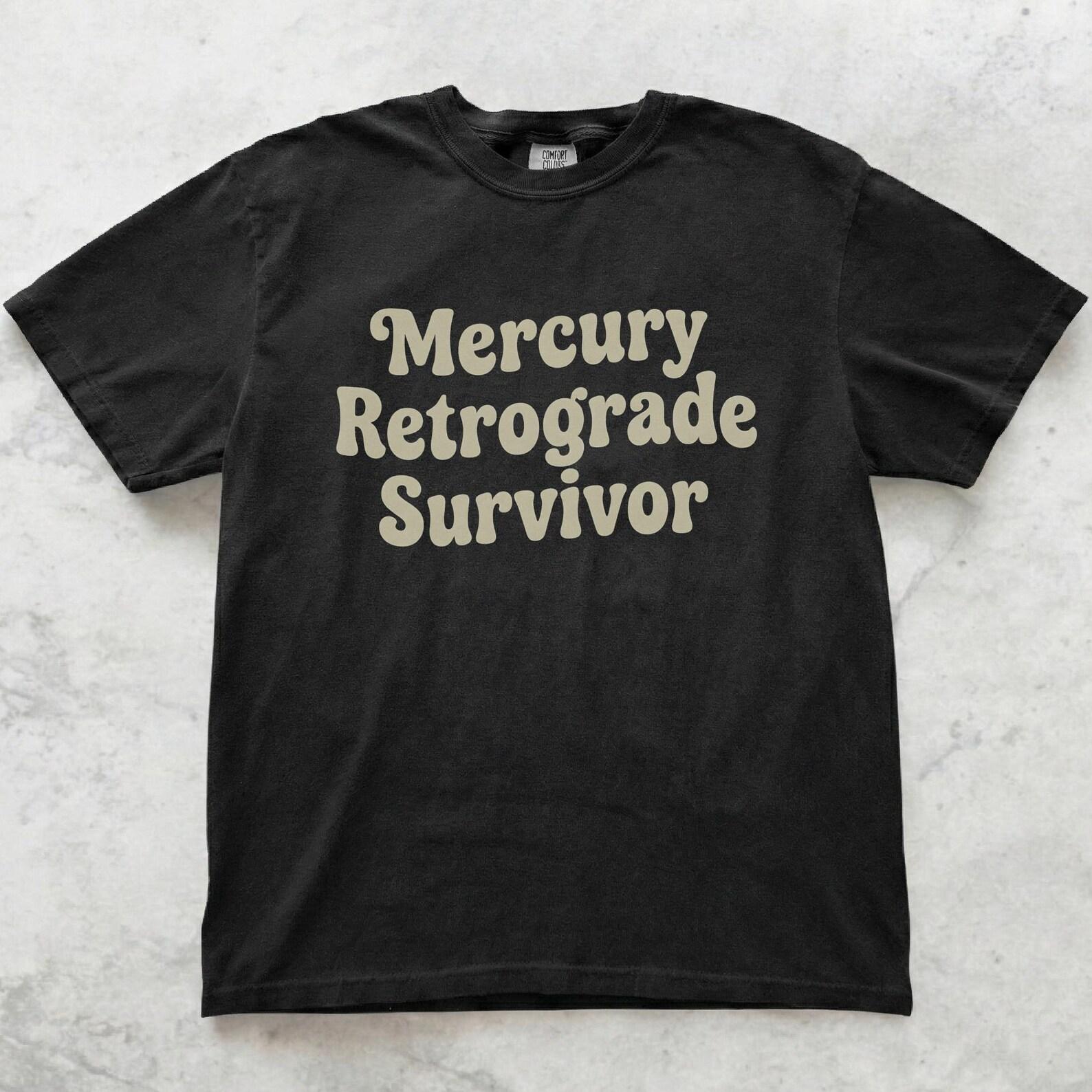 Mercury Retrograde Survivor Shirt, Funny Astrology T shirt, Zodiac Humor Tee, Witchy Retro Graphic Shirt 2XL