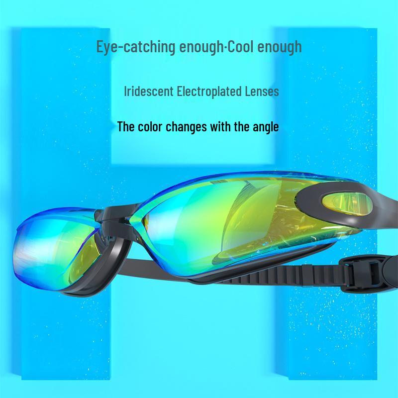 MDNG Men's Electroplated Large Frame Presbyopic Swimming Goggles