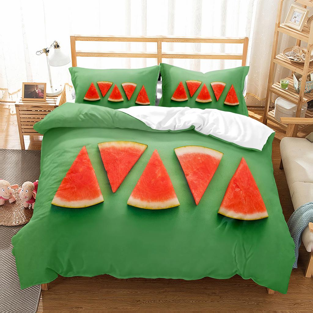 Wassermelonen Bettbezug Set Sommer Thema Frische Früchte Muster Bettdeckenbezug Für Kinder Jungen Mädchen Bettwäsche Set Schlafzimmer Dekor Geschenke