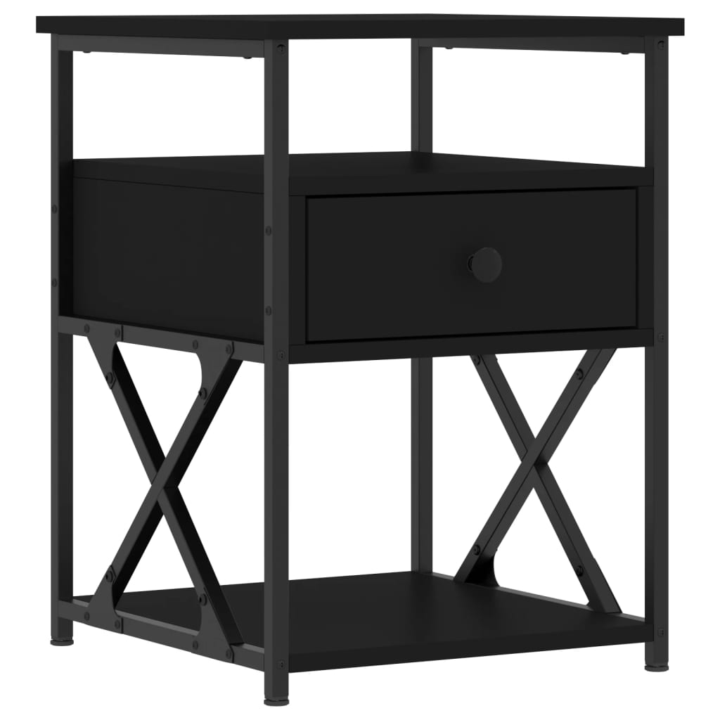Nightstands 2 pcs Black 40 x 42 x 55 cm Particleboard
