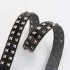 Punk Alloy Rivet Leather Belt Women's Square Bead Pyramid Decorative Women's Belt Hip Hop Jeans Belt