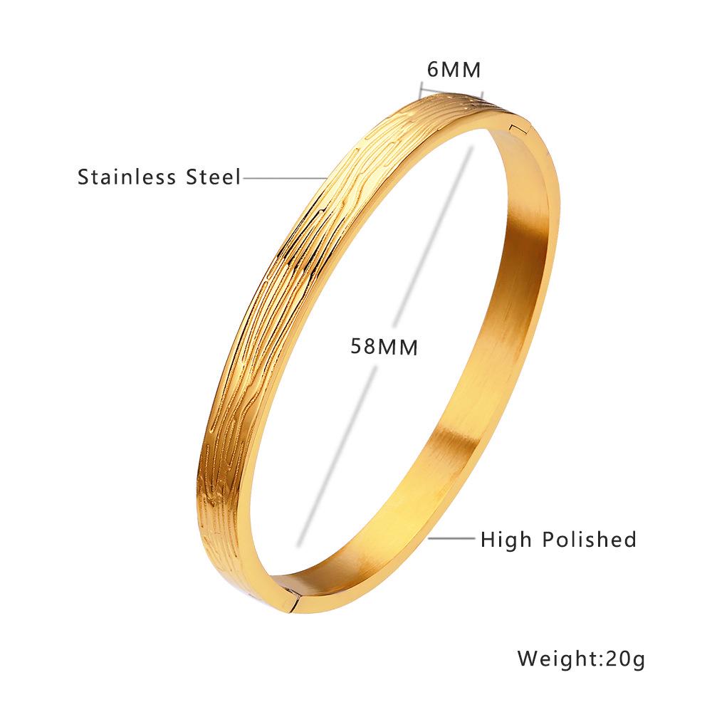 Women s Gold Hammered Irregular Titanium Steel Bracelet