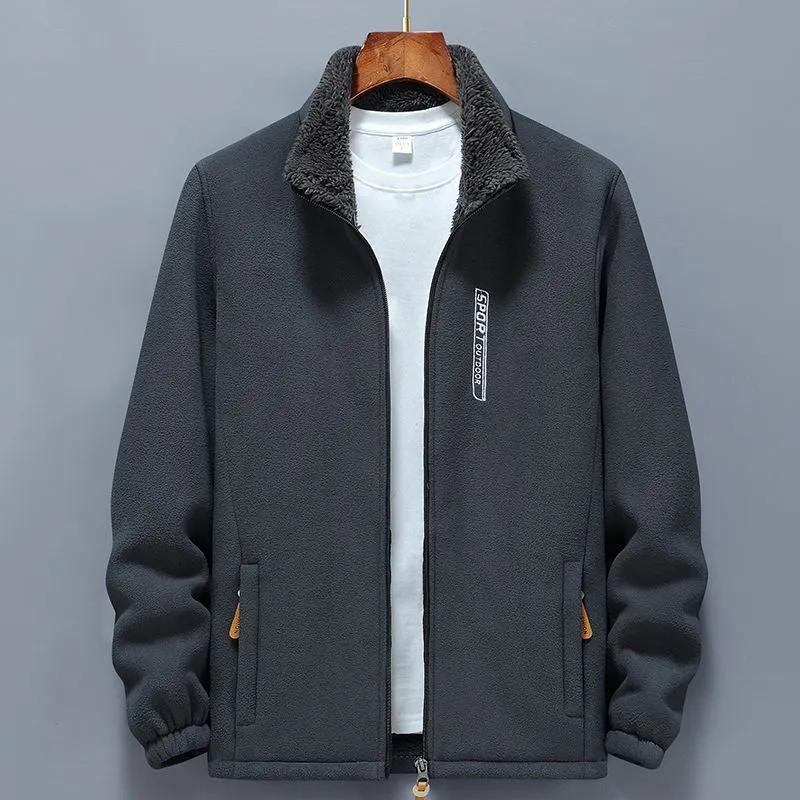 Otoño e Invierno Hombre Exterior Más Terciopelo Suéter Grueso Ropa Cálida para Hombre Chaqueta Holgada Talla Grande Forro Polar Cárdigan Casual Chaqueta