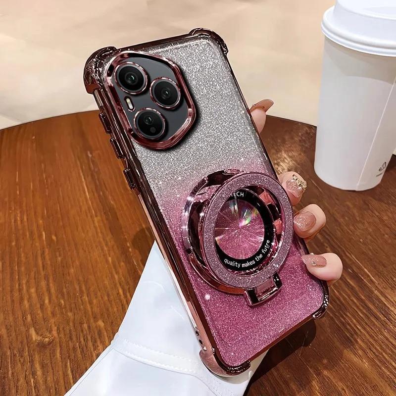 Für Honor400Lite Hülle Luxus Glitzer Halter Hülle Für Honor 400 Pro X7A X8A X8B X8C X9B Nova13 Schwach magnetisch Glitzer Weiche Abdeckung