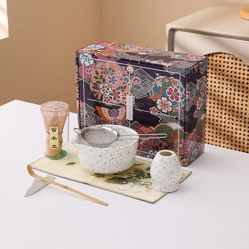 Japanese Matcha Set, Ceramic Material, Matcha Bowl, Matcha Tool Set, Matcha Stirrer, Gift