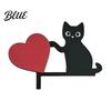 Cute Cat Door Corner Decor Wooden Cartoon Frame Pendant Black Unique Decoration Decoration Decorative Wall Sticker for Photo Frames And Cabinets