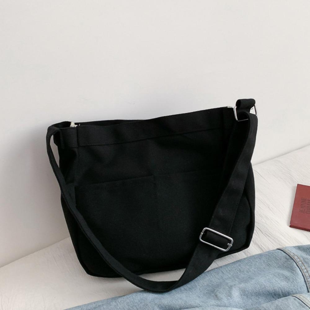 

Large Capacity Women Handbag Multifunctional Student Shoulder Bags Canvas Tote Bag Casual чёрный