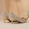 3Cm low-heeled wedding shoes 2025 new main wedding dress bride shoes high heels women's thin heels are not tired and can be worn daily