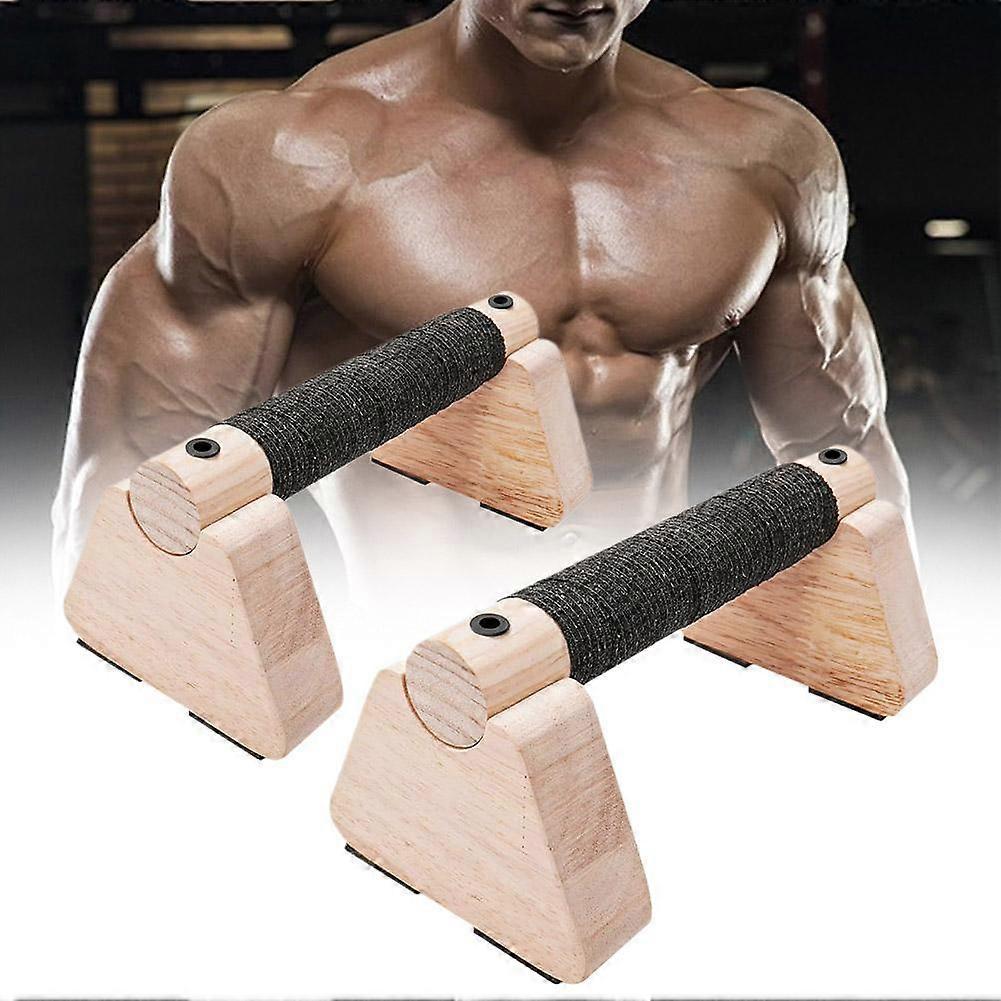 Wood Calisthenics Bar Solid Wood Parallettes Push-Up Bar For Home Gym Floor
