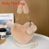 Plush Heartshaped Handbag For Women With Chain Strap And Large Capacity For Daily Use