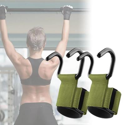 1 par Pull-up Tyngdlyftning Greppkrok Justerbar Stålkrok Grepprem Tyngdlyftning