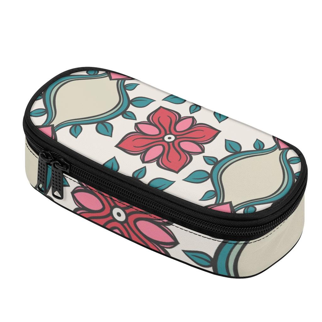 Pencil Case Durable 300D Polyester Practical Secure Zipper Closure with Mesh Pocket Removable Divider and Pen Slots for Students