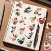 50 Cute Christmas Gingerbread Man Coffee Sticker Art Decal Water Bottle Guitarist Diary Party