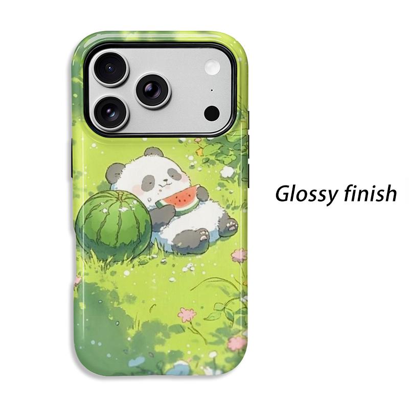 Refreshing Summer Panda Melon Graphic Art Film Aesthetic Protective Shockproof Bumper Phone Case Cover For iPhone 13 14 15 16 17 Pro Max Plus