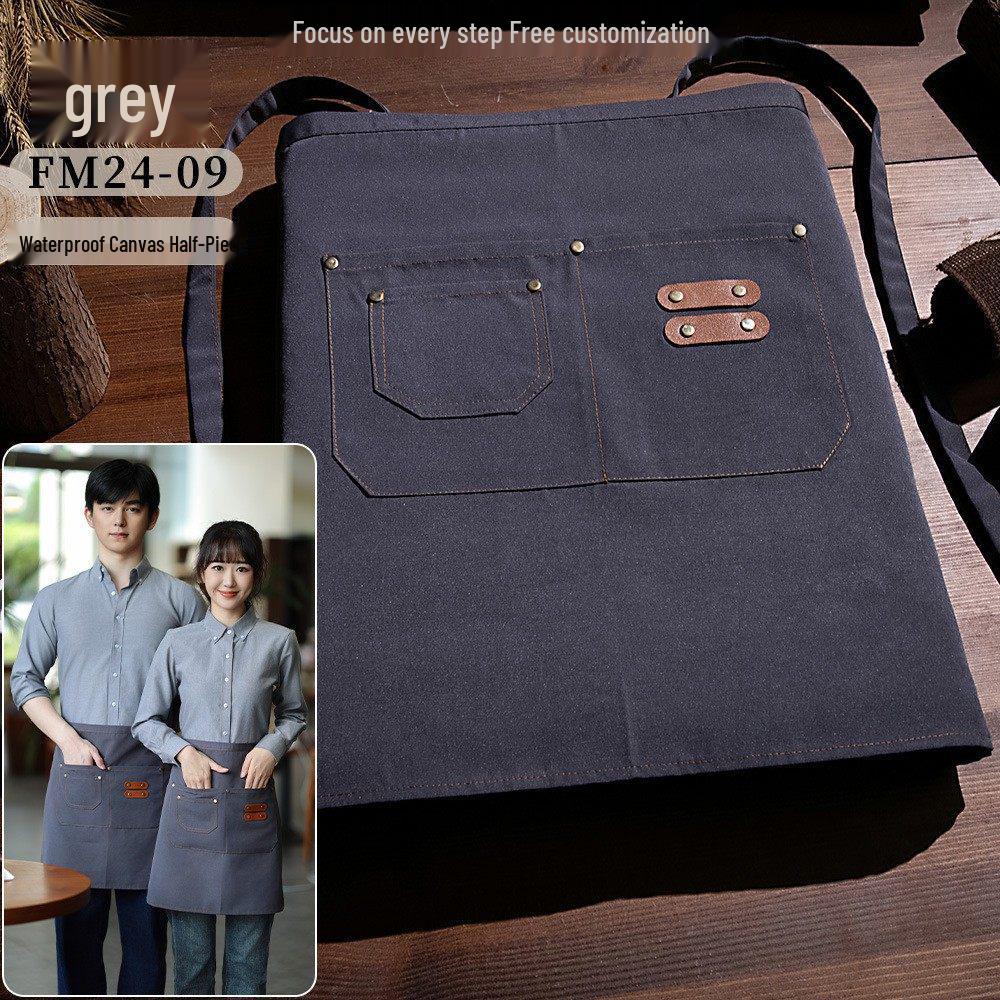 Customizable Waterproof Half Apron: Breathable, Wear-Resistant Canvas with Logo Option